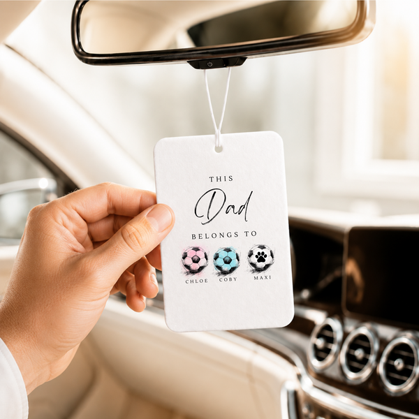 Personalised Car Air Freshener for Dad | Father's Day Gift | Hobby & Name
