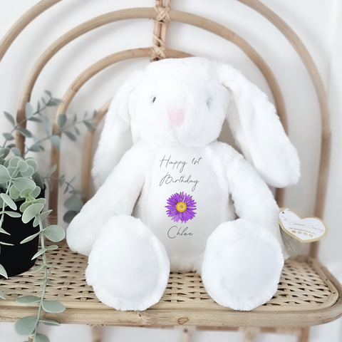 Personalised Birth Flower Birthday Bunny
