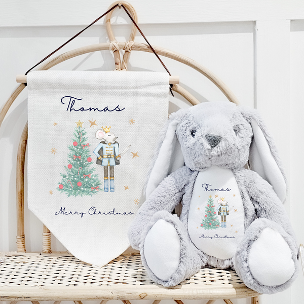 Personalised Christmas Teddy Bear – Nutcracker Gift for Kids
