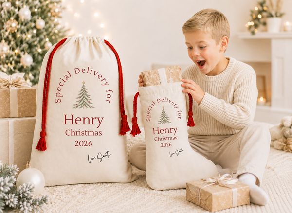 Personalised Christmas Stocking with Name - Family Christmas Keepsake