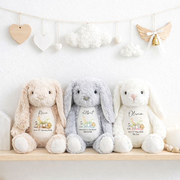 Personalised Safari New Baby Teddy Bear