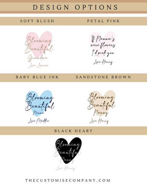 Personalised Mothers Day Heart Vase For Nanny