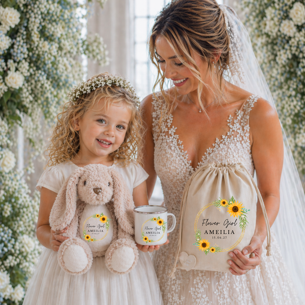 Personalised Sunflower Flower Girl Soft Toy