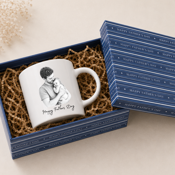 Personalised Father's Day Photo Sketch Mug | Dad Gift