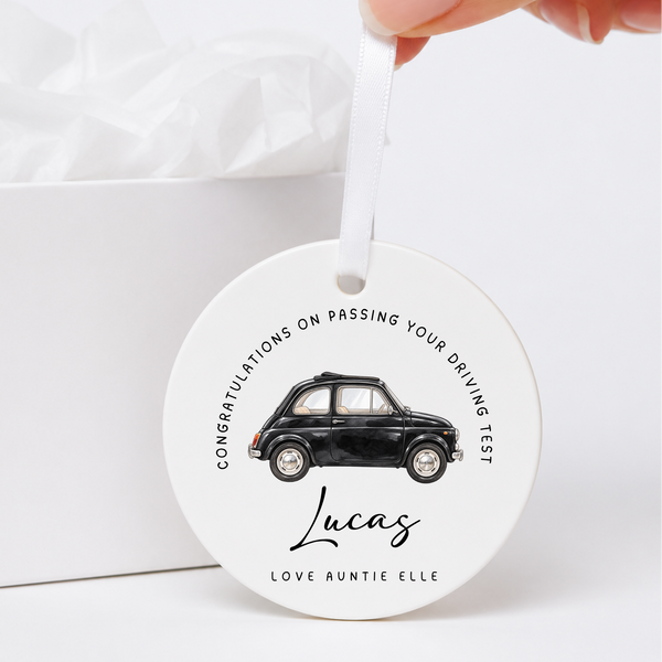 Personalised New Driver Hanging Ceramic Keepsake