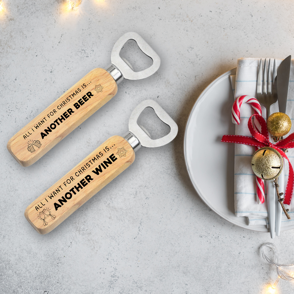 Personalised Christmas Humour Bottle Openers