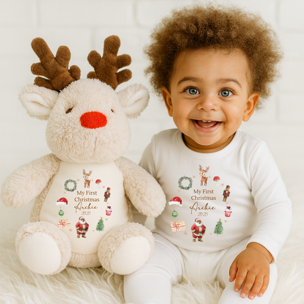 My First Christmas Babygrow – Personalised Baby’s First Xmas Outfit