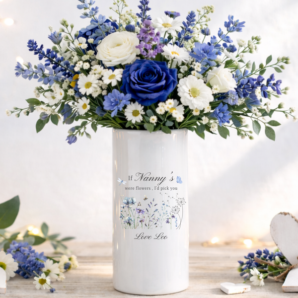 Personalised Mothers Day Vase For Nanny, Grandma Nana