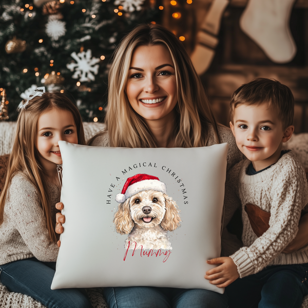 Personalised Cockapoo Christmas Cushion