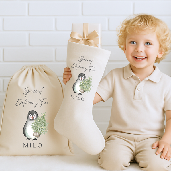 Personalised Penguin Family Stockings