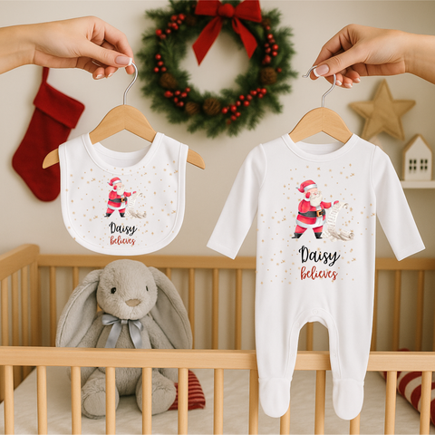 Personalised Santa Sleepsuit For Christmas
