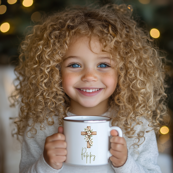 Personalised Cross Mug For Kids - Christening, Baptism, Holy Communion