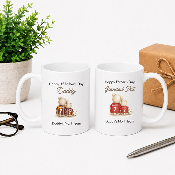 Personalised Football Bear Mug For Fathers Day