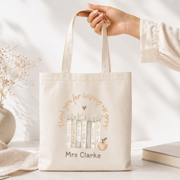 Personalised Teacher Tote Bag | Thank You Teacher Gift UK