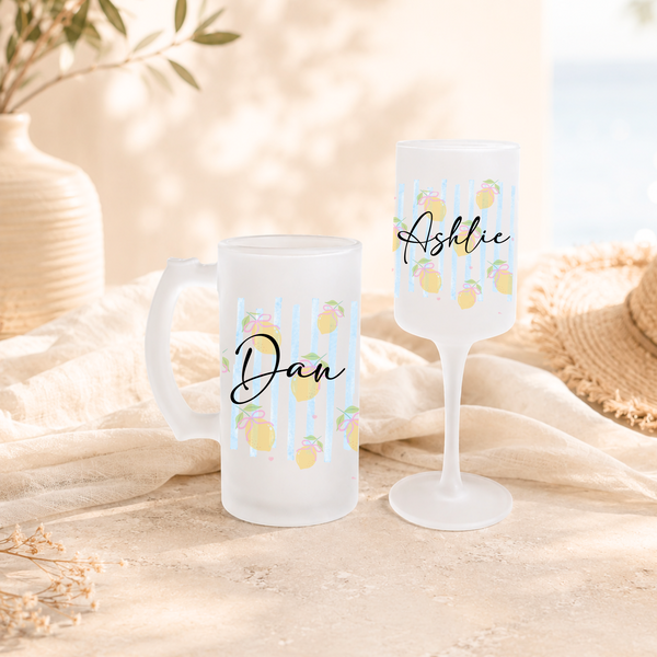 Personalised Lemon Wine Glass For Her