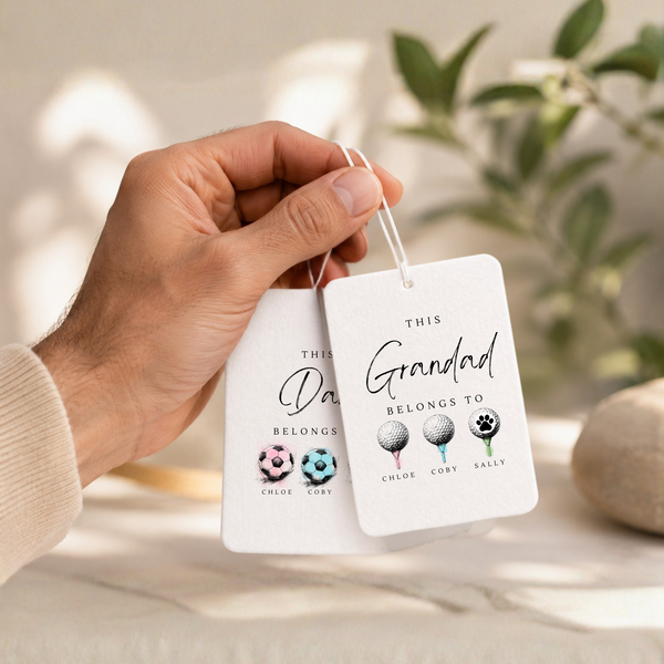 Personalised Car Air Freshener for Dad | Father's Day Gift | Hobby & Name