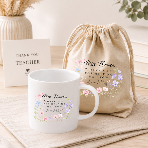 Personalised Wildflower Mug For Teacher