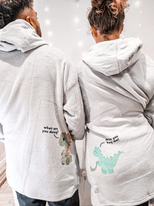 Cute Dinosaur Couple Hoodie Funny Matching Couple sweatshirt Valentine's Day Outfit for Him & Her, Matching Couple Hoodie Set, Matching Shirts for Couples wedding gifts ' King Queen Pullover 1 Piece, Couple gift ,lovely couple gift