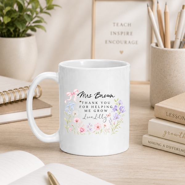 Personalised Wildflower Mug For Teacher