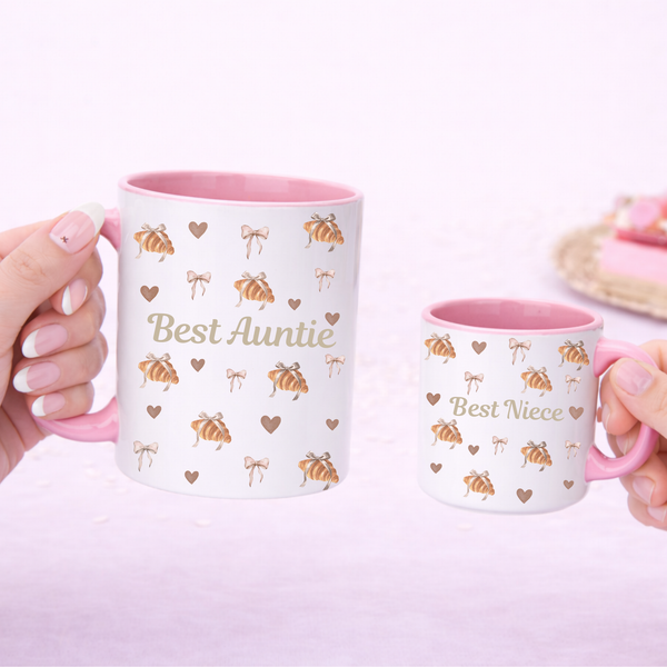 Personalised Breakfast Croissant Mug For Auntie