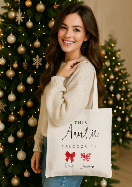 Bow Tote Bag for Auntie – Stylish Christmas Gift
