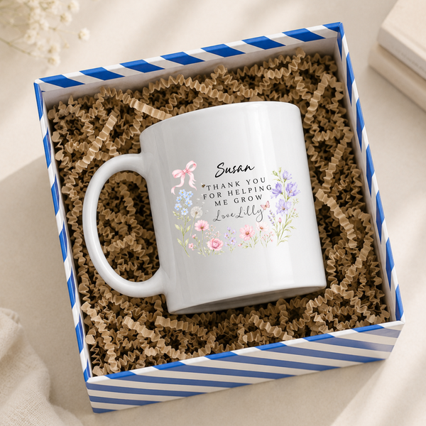 Personalised Wildflower Mug For Teacher