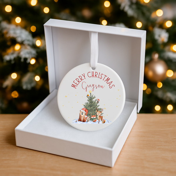 Personalised Christmas Ceramic Hanging Ornament – Custom Name Festive Keepsake