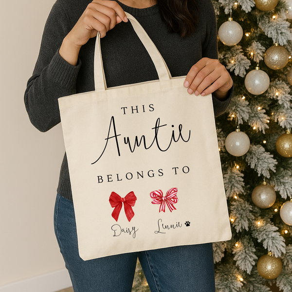 Bow Tote Bag for Auntie – Stylish Christmas Gift