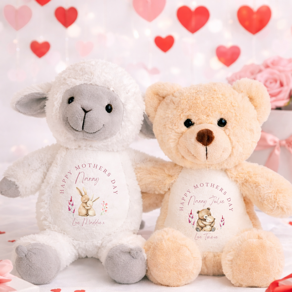 Personalised Mothers Day Soft Toy For Nanny, Grandma, Nana