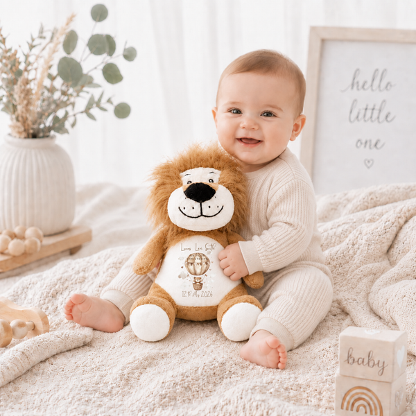 Personalised Christening Soft Toy - Bear Balloon Design