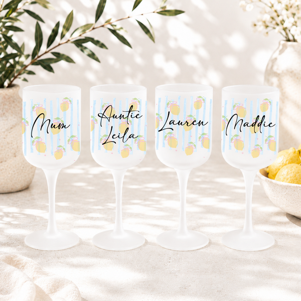 Personalised Lemon Wine Glass For Her