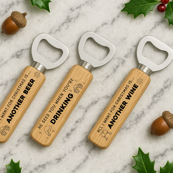 Personalised Christmas Humour Bottle Openers