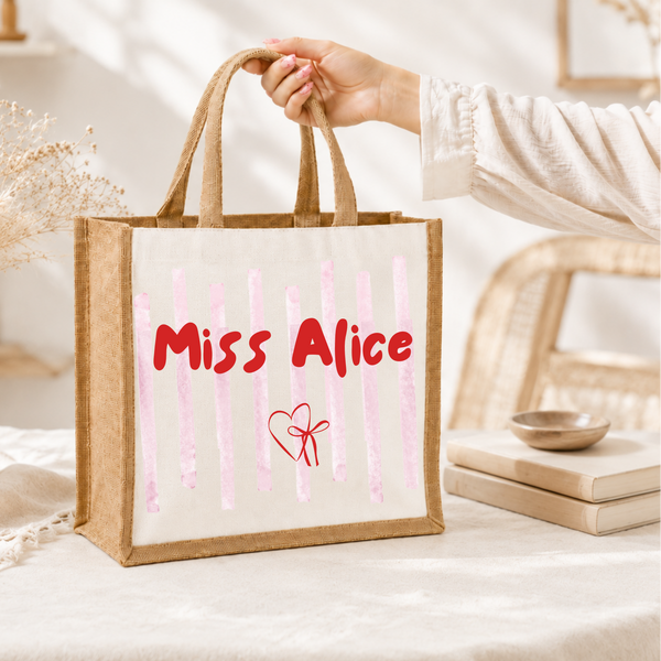 Personalised Stripey Tote Bag For Her