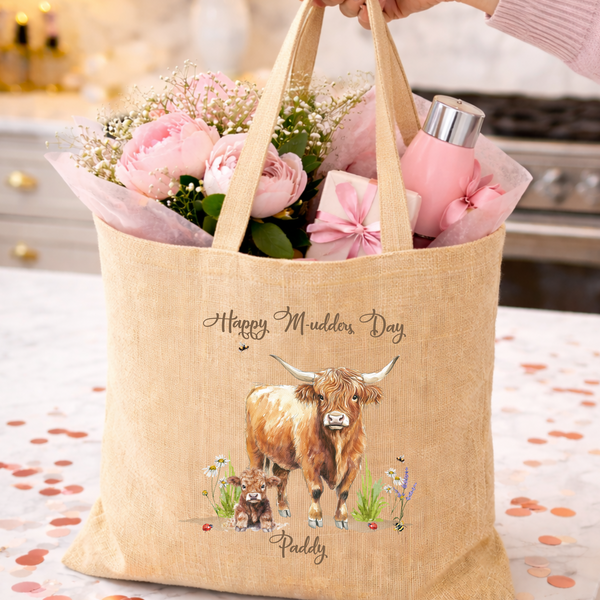 Personalised Highland Cow Tote Bag For Her