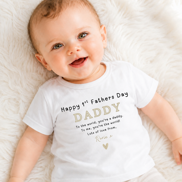 Personalised First Father's Day Baby Clothing | Custom Name Gift for New Dads
