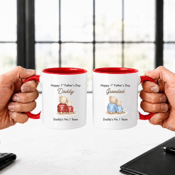 Personalised Football Bear Mug For Fathers Day