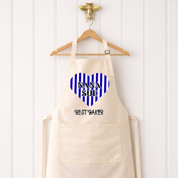 Personalised Stripey Apron For Mother's Day