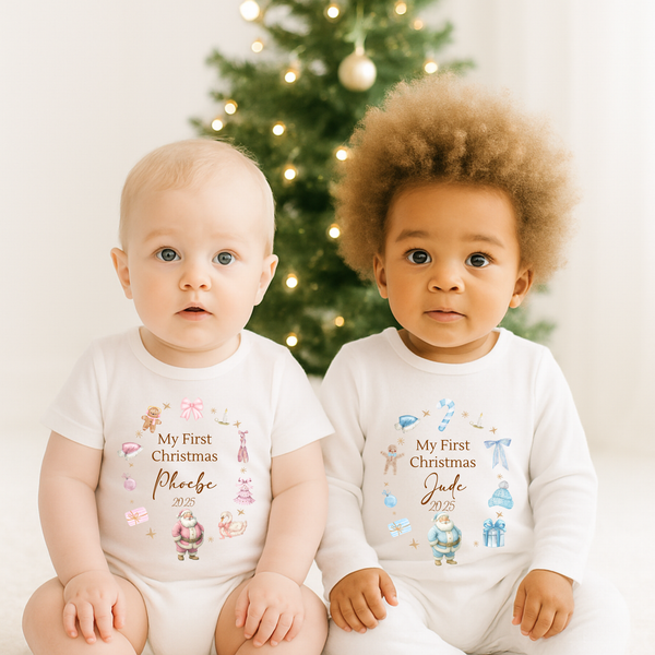 My First Christmas Babygrow – Personalised Baby’s First Xmas Outfit