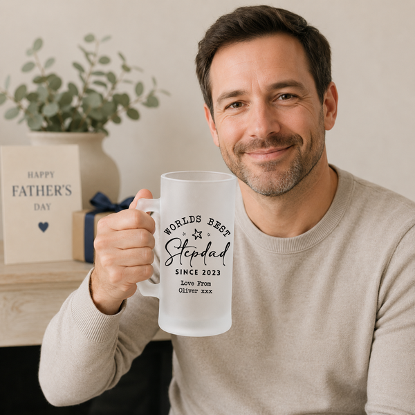 Personalised Dad Beer Stein | Fathers Day Gift Set | Worlds Best Dad