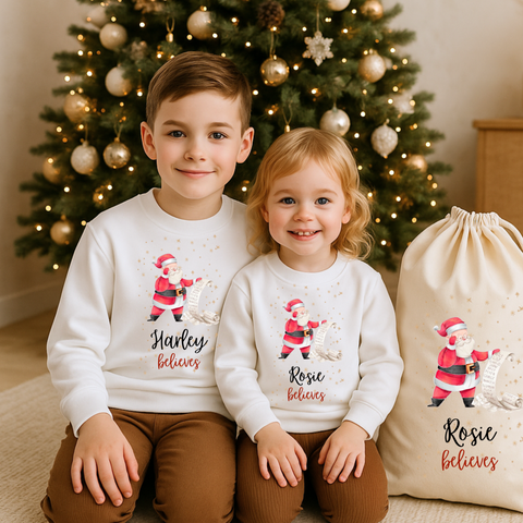 Personalised Santa Sweatshirt Maching For Family