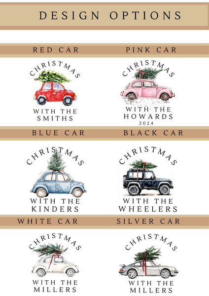 Personalised Christmas Car Hanging Ceramic Bauble