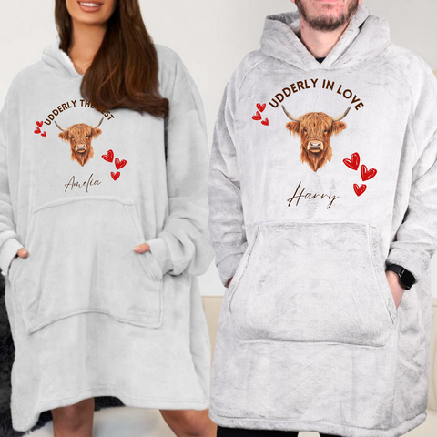 Personalised Highland Cow Hoodie For Valentines