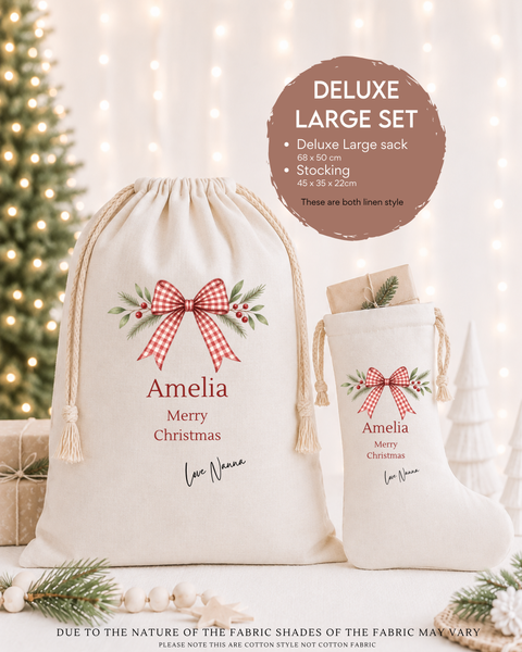 Personalised Christmas Stocking with Name - Family Christmas Keepsake