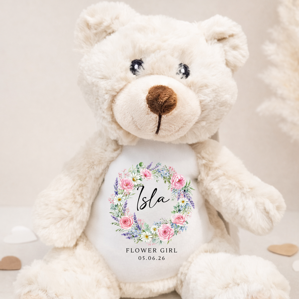Personalised Flower Girl Wreath Bunny