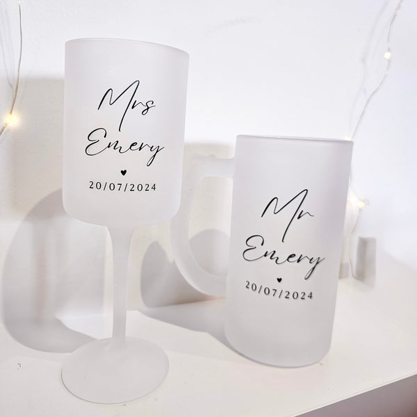 Personalised Wedding Glass Set