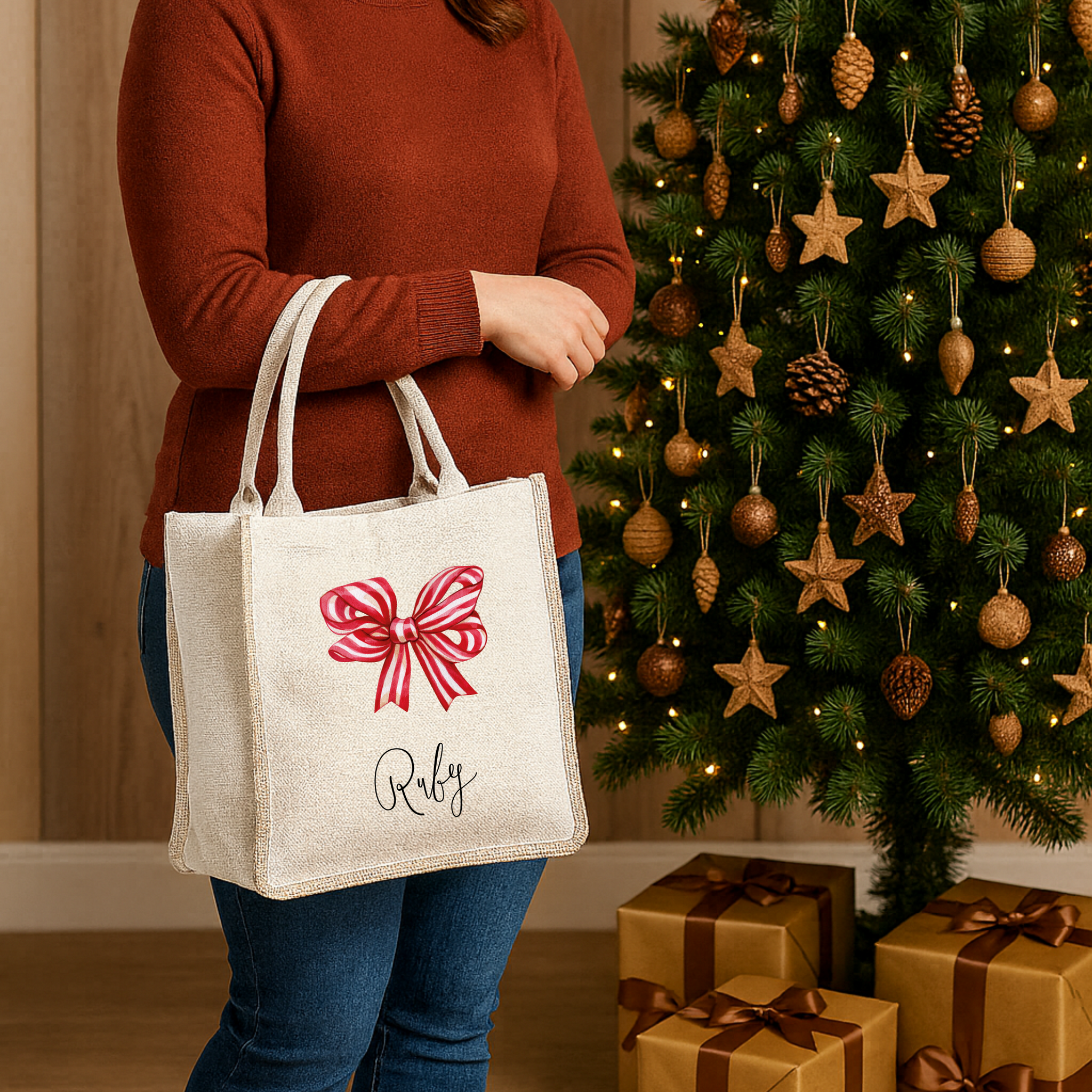 Bow Tote Bag – Stylish Secret Santa Christmas Gift