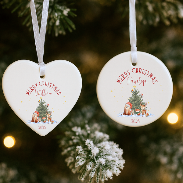 Personalised Christmas Ceramic Hanging Ornament – Custom Name Festive Keepsake