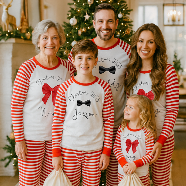 Christmas Matching Family Bow Pyjamas For Nanna, Nanny & Grandma