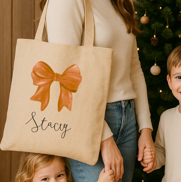 Bow Tote Bag – Stylish Secret Santa Christmas Gift
