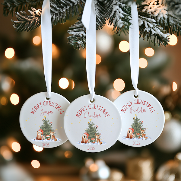 Personalised Christmas Ceramic Hanging Ornament – Custom Name Festive Keepsake